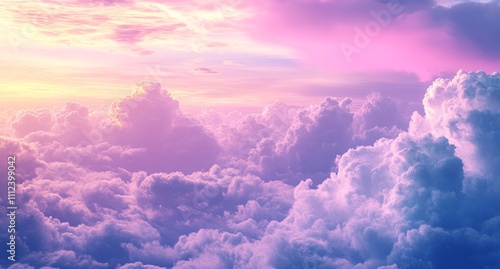 A sky of purple and pink hues, adorned with clouds and planets in the distance.