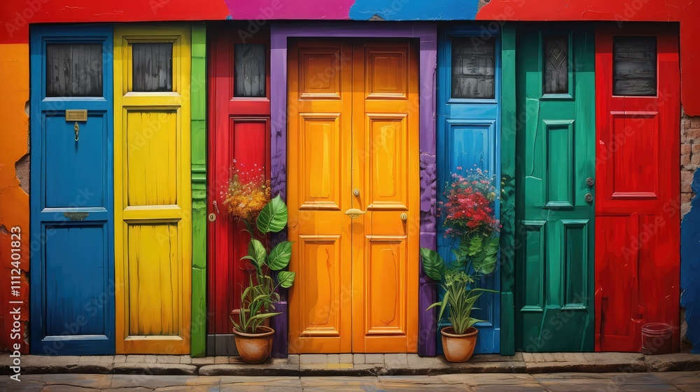 Fototapeta premium mosaic colorful door
