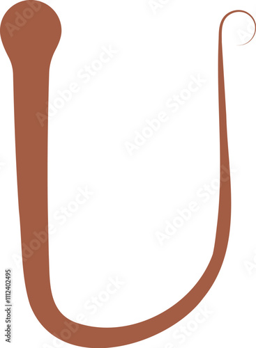 U Letter Logo. Couffeur, Hair and Beauty. Golden.