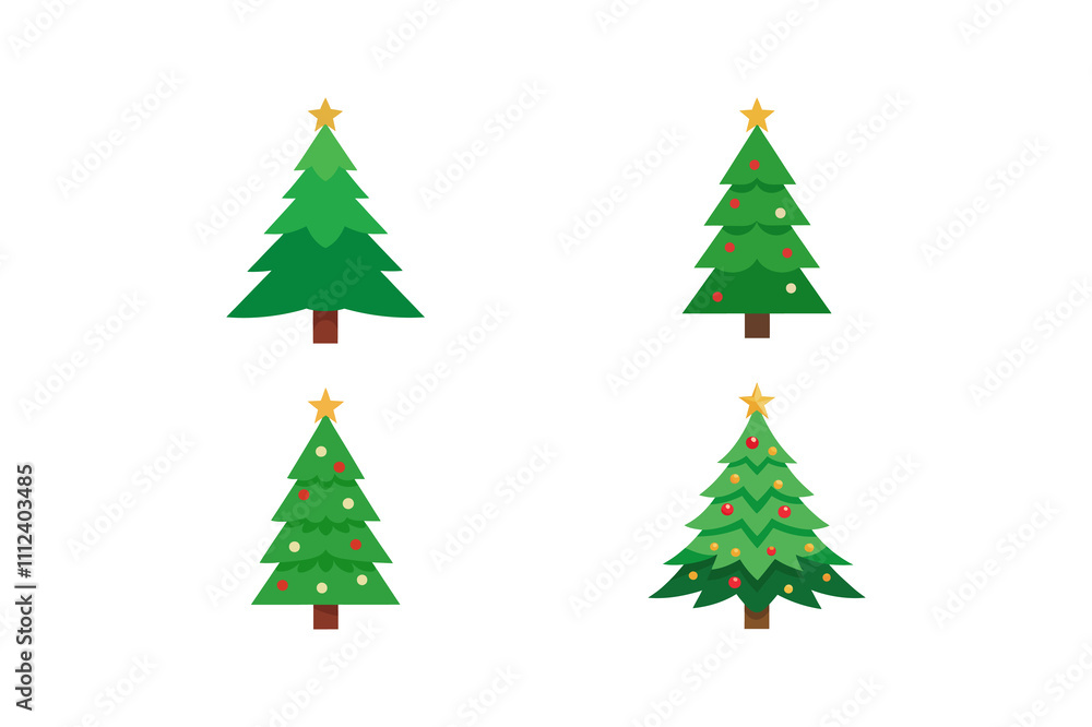 christmas tree set illustration christmas tree set illustration