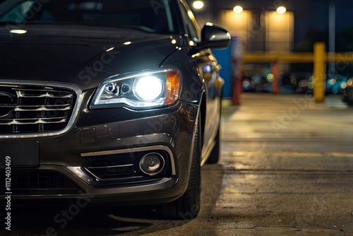 close_up_of_car_headlight_on_parking_lot