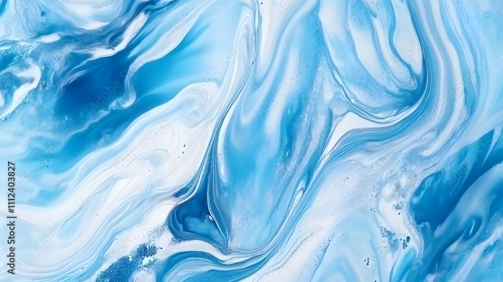 Abstract Blue and White Swirling Acrylic Painting Abstract Blue and White Swirling Acrylic Painting
