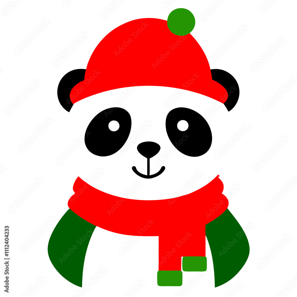 Christmas vector element funny animal Christmas vector element funny animal
