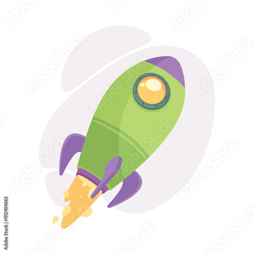Space Rocket and Shuttle for Cosmos Exploration Vector Illustration