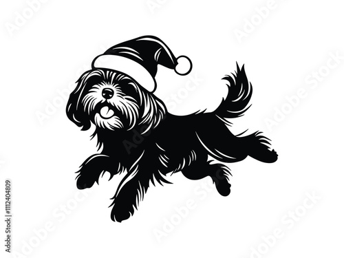 Christmas Shih Tzu Silhouette Design – Festive Holiday Pet Art