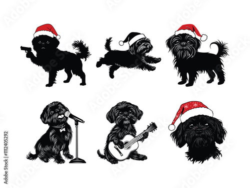 Christmas Shih Tzu Silhouette Design – Festive Holiday Pet Art