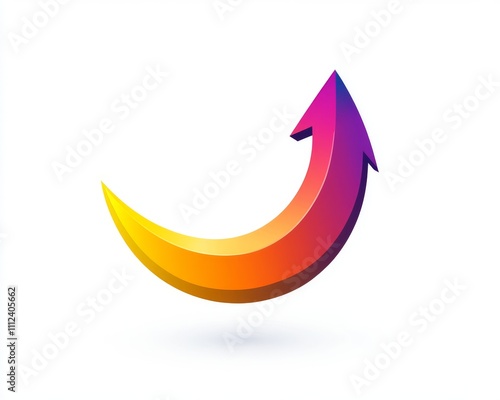 Abstract illustration in a modern style, including a 3D arrow and an area for text.