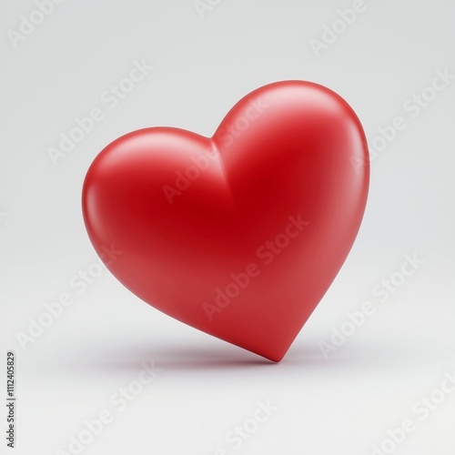A red felt heart placed on a clean white background, symbolizing love and warmth.