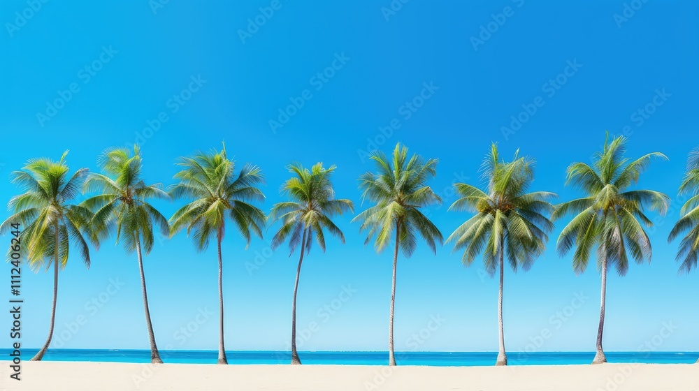 Fototapeta premium paradise blue palm trees