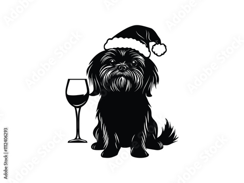 Christmas Shih Tzu Silhouette Design – Festive Holiday Pet Art