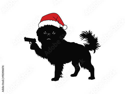 Christmas Shih Tzu Silhouette Design – Festive Holiday Pet Art