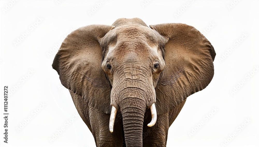 Naklejka premium Elephant on isolated white background
