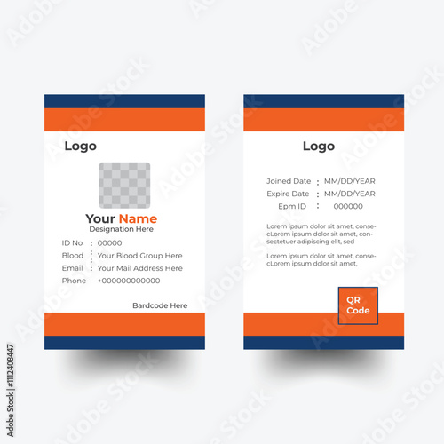 Modern and creative company employee id card design for verification, Office ID Card Template, Professional  ID card design template
