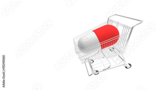 medicine capsule  shopping cart