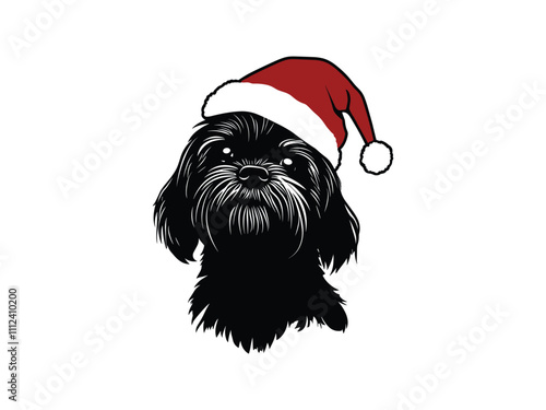 Christmas Shih Tzu Silhouette Design – Festive Holiday Pet Art