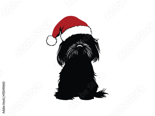 Christmas Shih Tzu Silhouette Design – Festive Holiday Pet Art