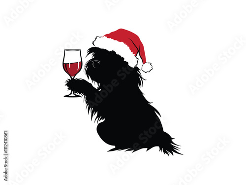 Christmas Shih Tzu Silhouette Design – Festive Holiday Pet Art