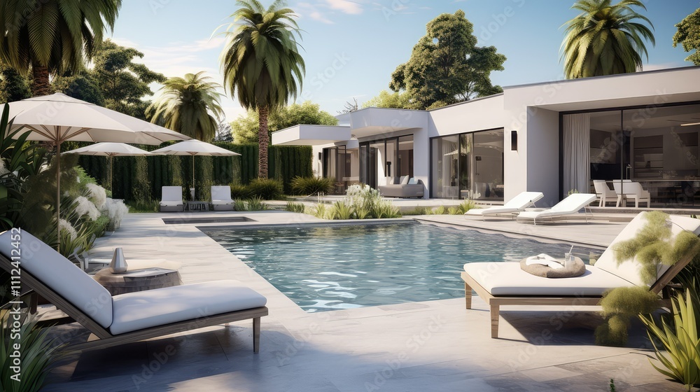 Fototapeta premium pool house back yard
