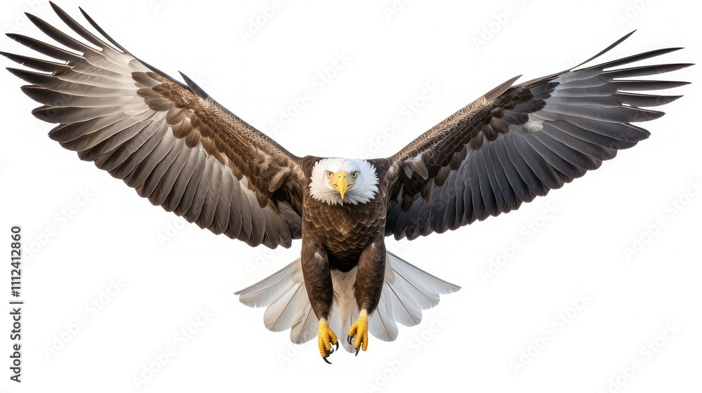 Obraz premium gaze eagle white background