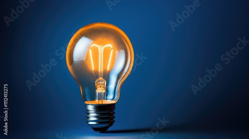 design light bulb blue background