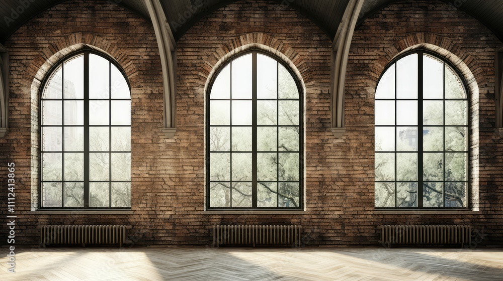 Fototapeta premium arched large brick wall