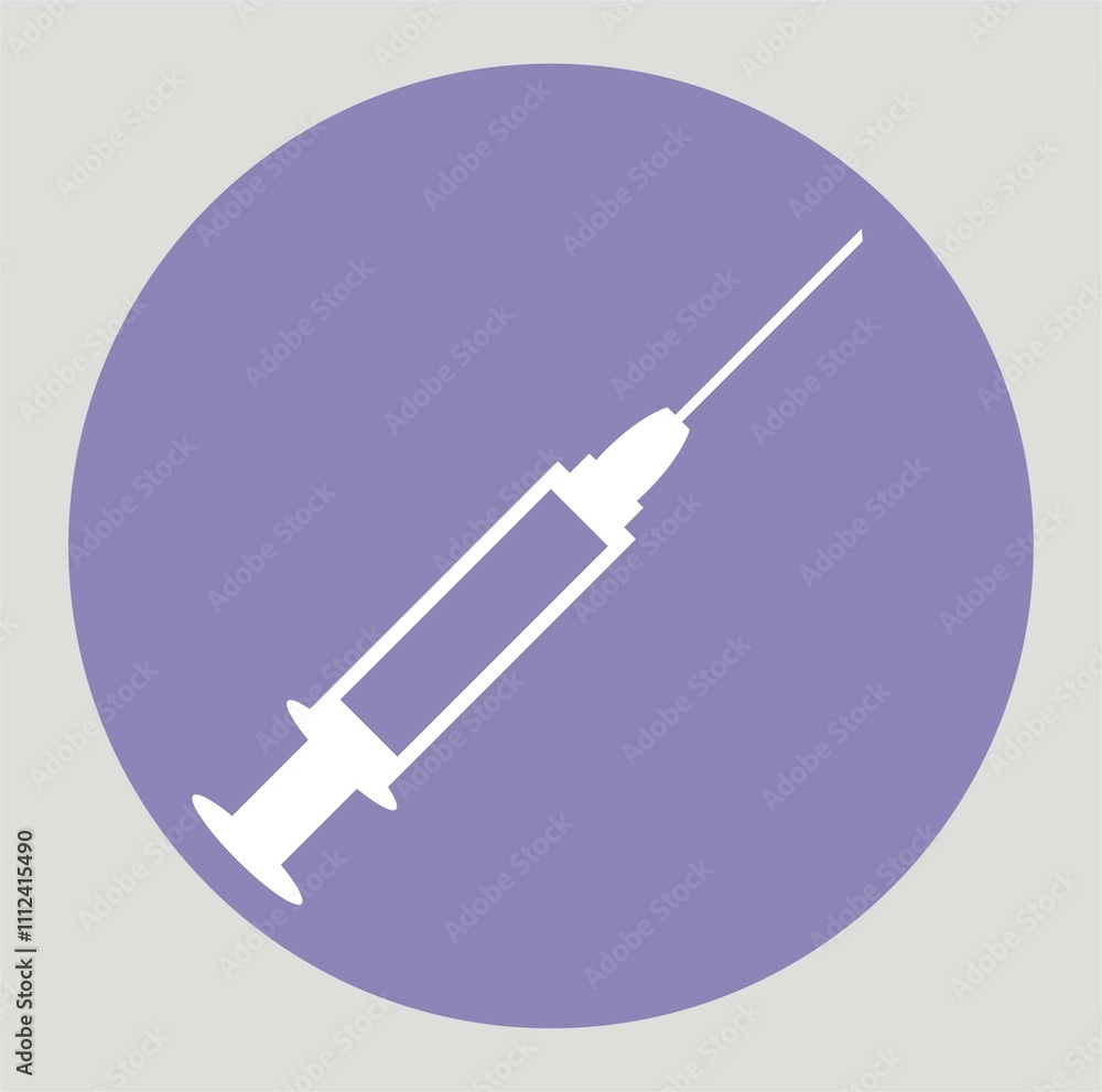 syringe icon vector blue circle background syringe icon vector blue circle background