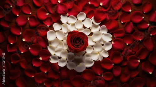 ctrast rose petals on table photo