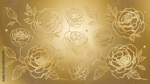 Wallpaper Mural Golden floral pattern background for textile, home interior decorations and invitations card Torontodigital.ca