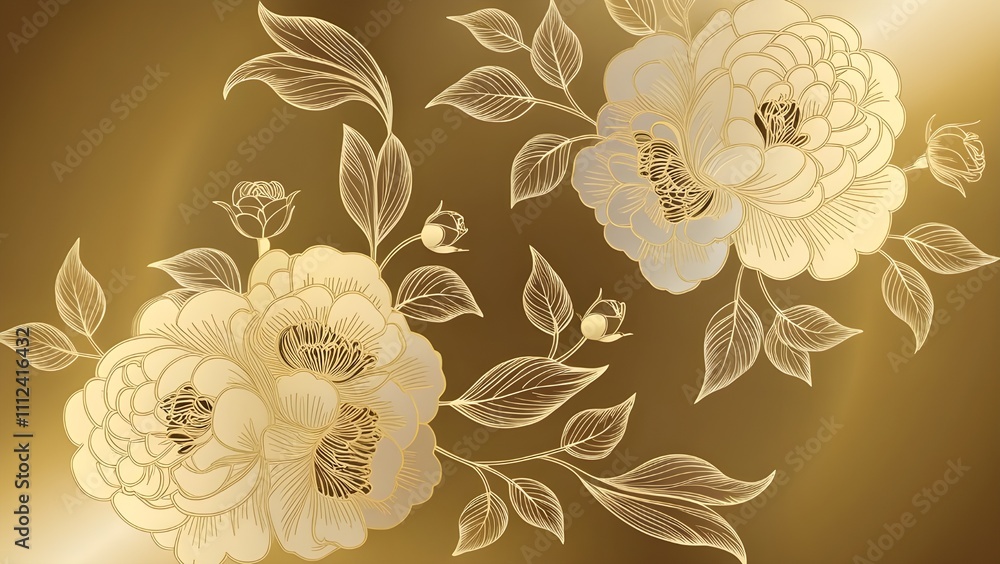 custom made wallpaper toronto digitalGolden floral pattern background for textile, home interior decorations and invitations card