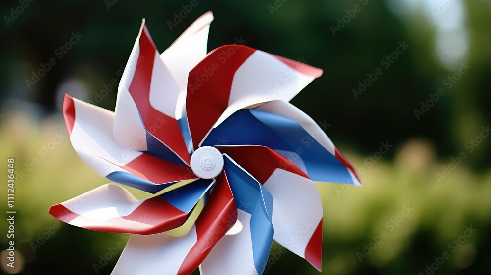 Fototapeta premium vibrant red white blue pinwheel