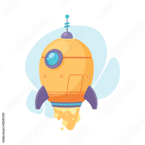 Space Rocket and Shuttle for Cosmos Exploration Vector Illustration