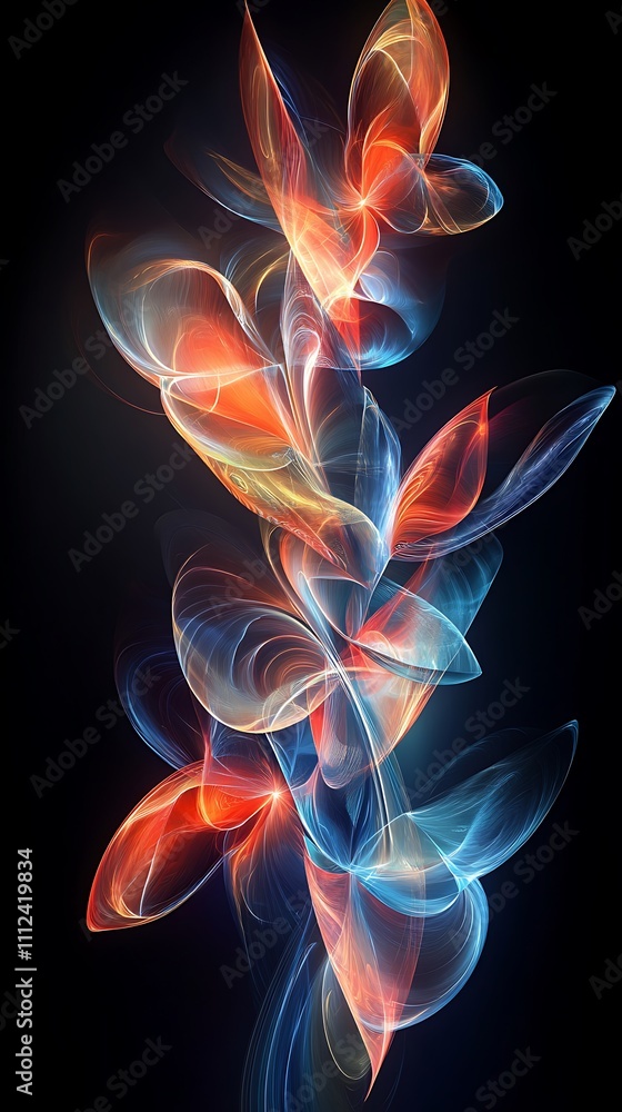 Abstract Shape Background Bathed in a Spectacular Display of Glowing Lights