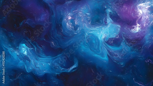 Abstract Blue Swirling Paint Texture Background