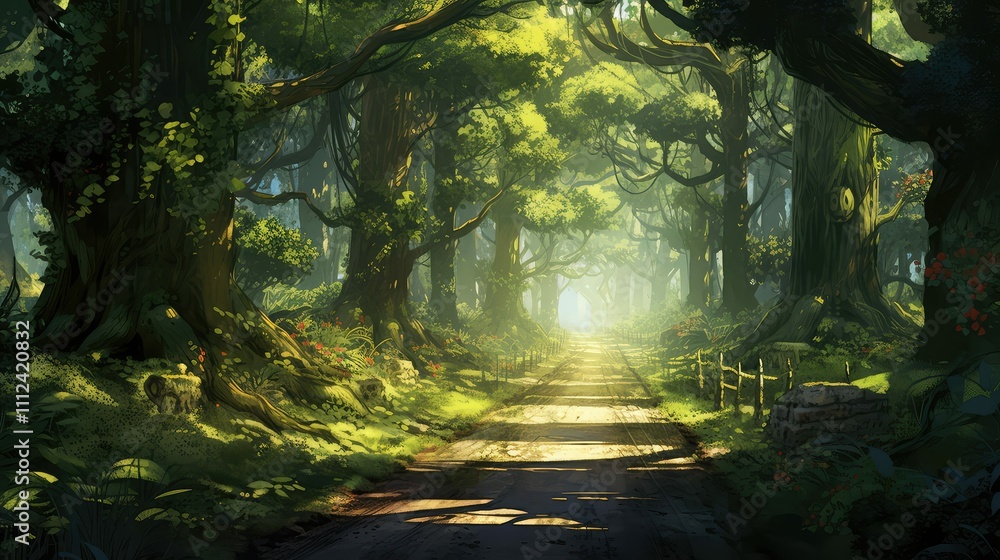 Obraz premium trees coastline road