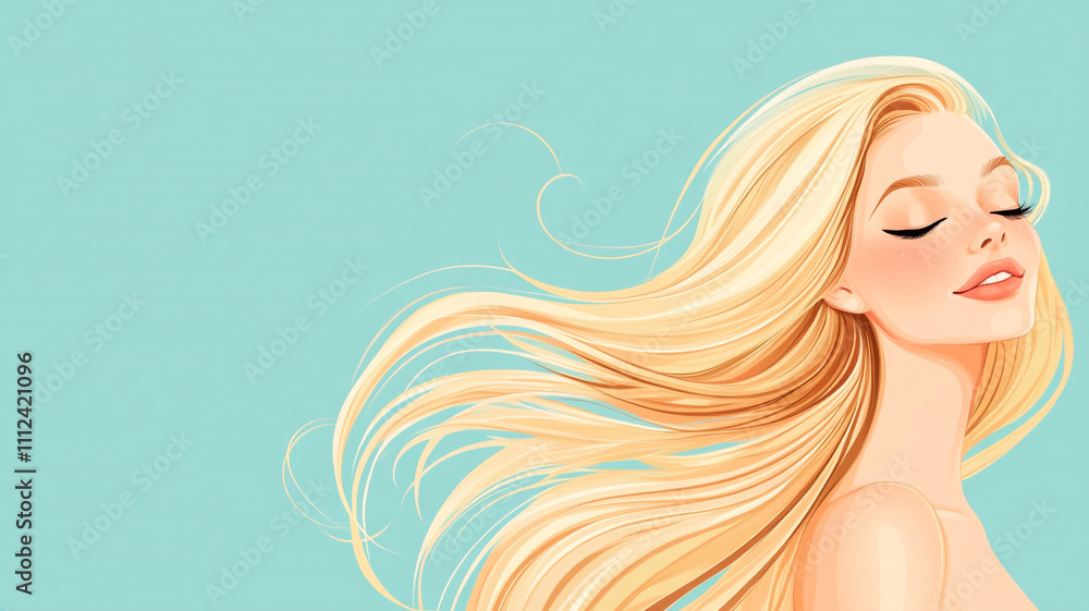Beautiful woman with flowing hair, a stunning portrait of elegance and style Beautiful woman with flowing hair, a stunning portrait of elegance and style