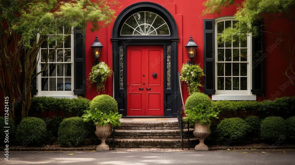 Obraz premium red charleston door
