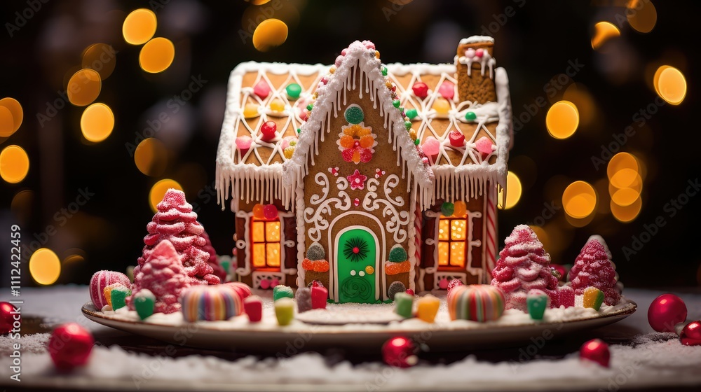 Fototapeta premium festive christmas gingerbread house