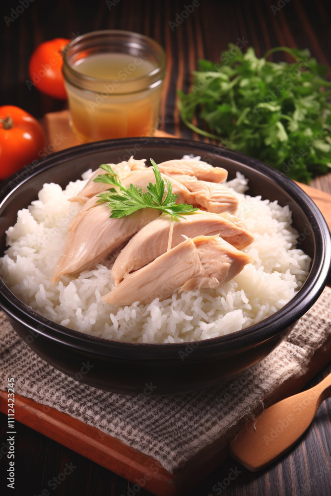 boiled white rice with herbs Generative AI boiled white rice with herbs Generative AI