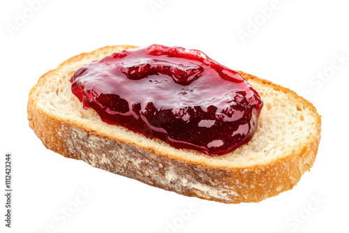 Slice of Bread with Jam Isolated on PNG Transparent Background