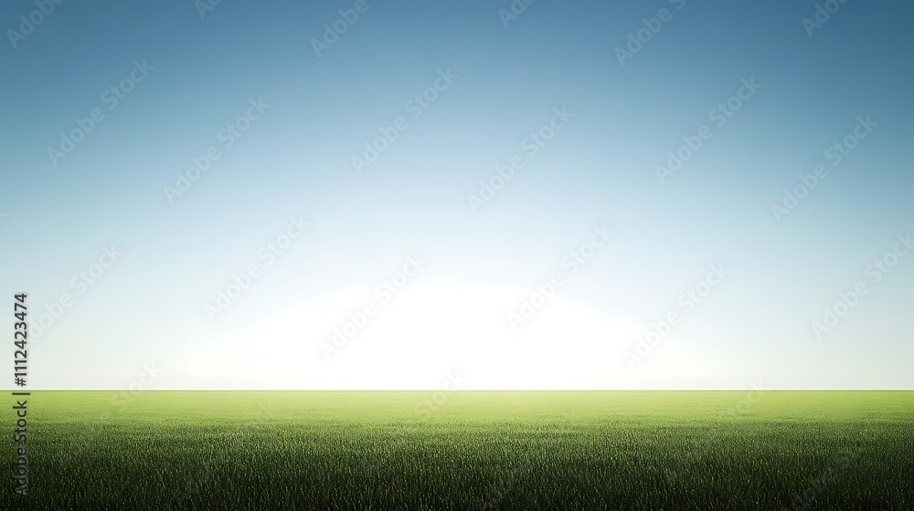 Serene Green Field Under a Vast Blue Sky Serene Green Field Under a Vast Blue Sky