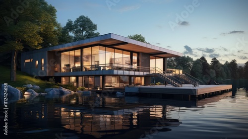 modern lake house