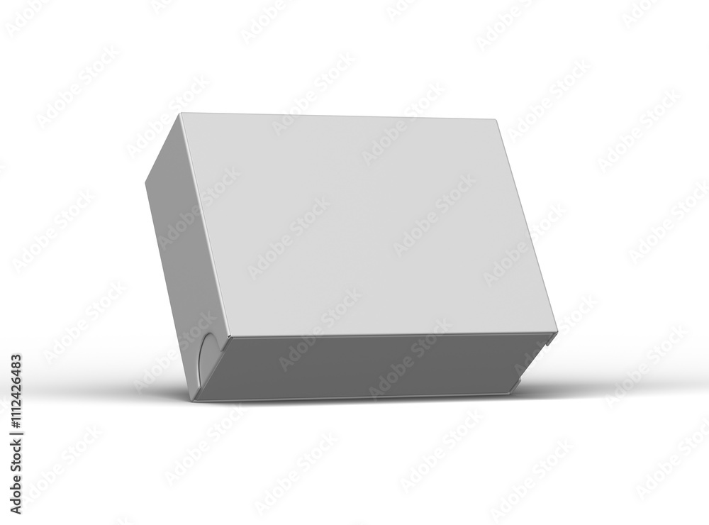 Rendered image of a wide rectangular sliding drawer box on a transparent background Rendered image of a wide rectangular sliding drawer box on a transparent background