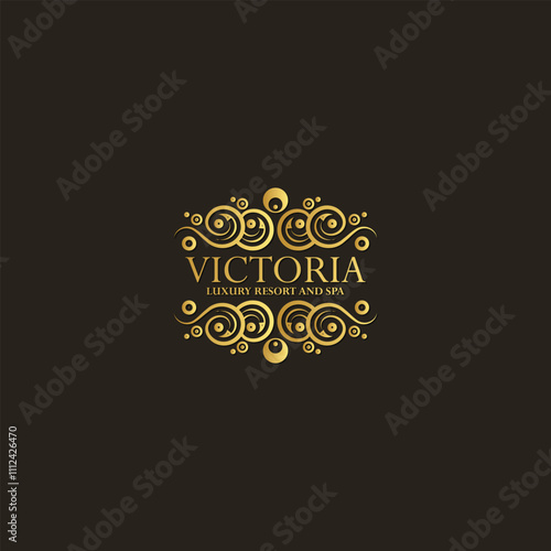 Luxury hotel label template. Trendy vintage royal ornament frames illustration.
