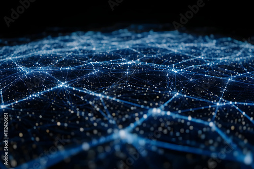 Abstract network connection, digital data flow, glowing nodes and lines, futuristic technology concept.