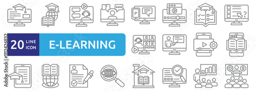 E-learning icon set
