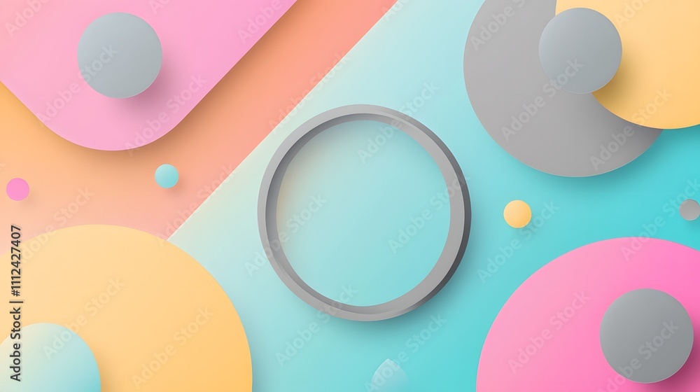 Abstract pastel shapes background design with circles Abstract pastel shapes background design with circles