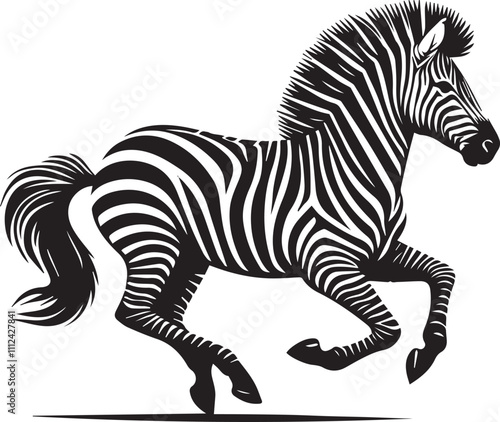 Zebra black silhouette vector