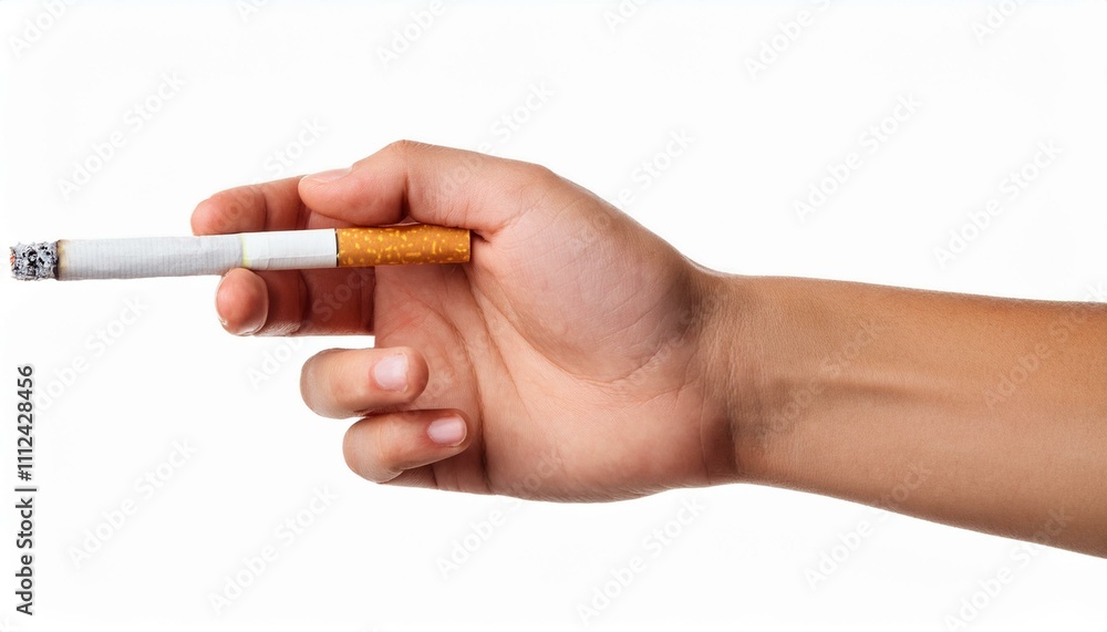 Smoking cigarette on isolated white background Smoking cigarette on isolated white background