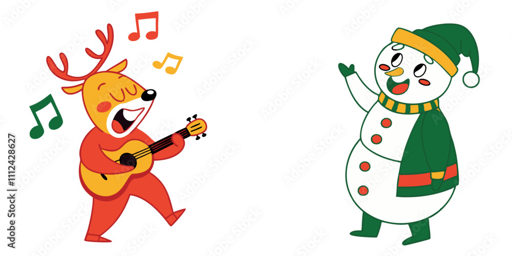 Fototapeta premium funny christmas Holiday Harmony in white background