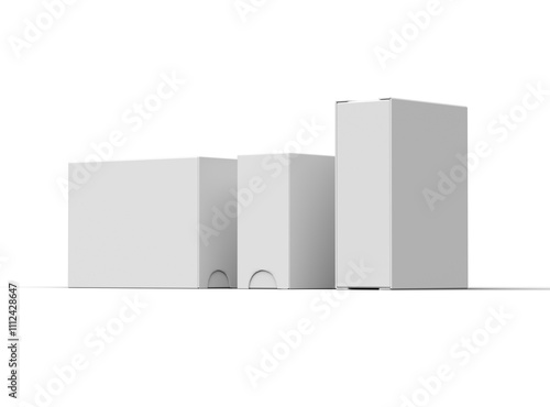 Rendered image of a wide rectangular sliding drawer box on a transparent background